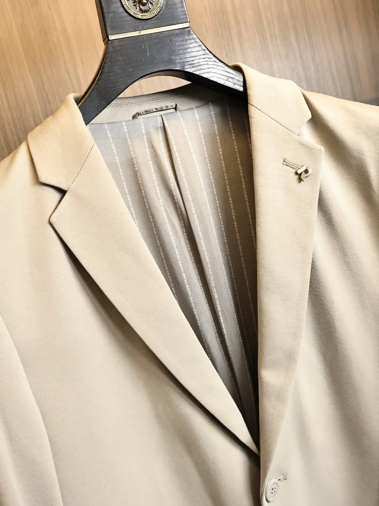 High-End Mens Casual Business Suit Jacket Spring Commute Friendly Flat Collar Comfortable Outerwear Fashion Urban Style