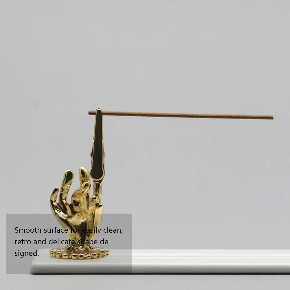 

Incense Burner Alloy Rack Clip Holder Retro Delicate Design Relaxing Study Bedroom Sauna Yoga Studio Kitchen Gift