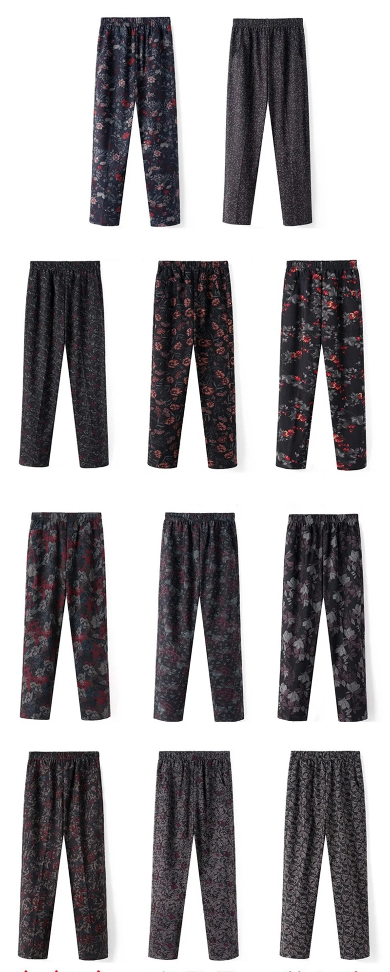 Extra Large Size 9XL Middle-aged Women Pants New Autumn Elastic High Waist Casual Trousers Winter Velvet Female Straight Pants