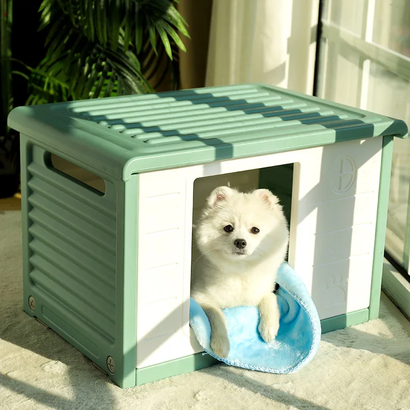 

Kennel All Seasons Dog House Summer Small Dog Delivery Room Closed Pet Bed Cat Nest Summer Indoor Dog House