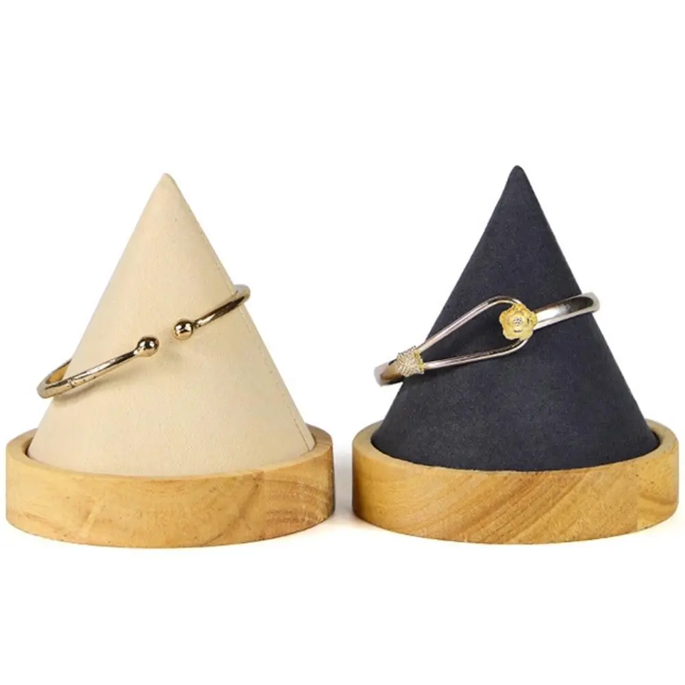 

Wooden Cone Shape Bedroom Essentials Movable Watch Holder Practical Tools Bracelet Display Stand Jewelry Display Stand