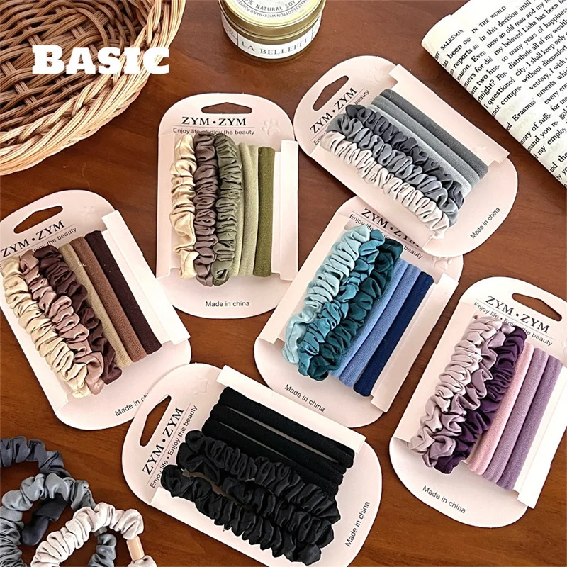 Feminino colorido elástico pacote de cabelo seda crianças bandeau acessórios para o cabelo presente da menina faixa de borracha amarrar um rabo de cavalo elegante simples