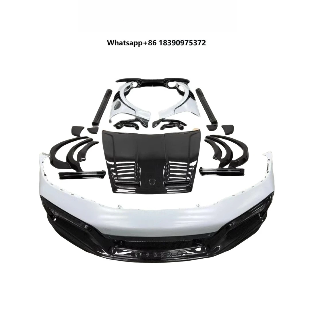New for 992 Techart Style Half Carbon Body Kit with Wide Rear Bumper Wheel Arch & Engine Hood