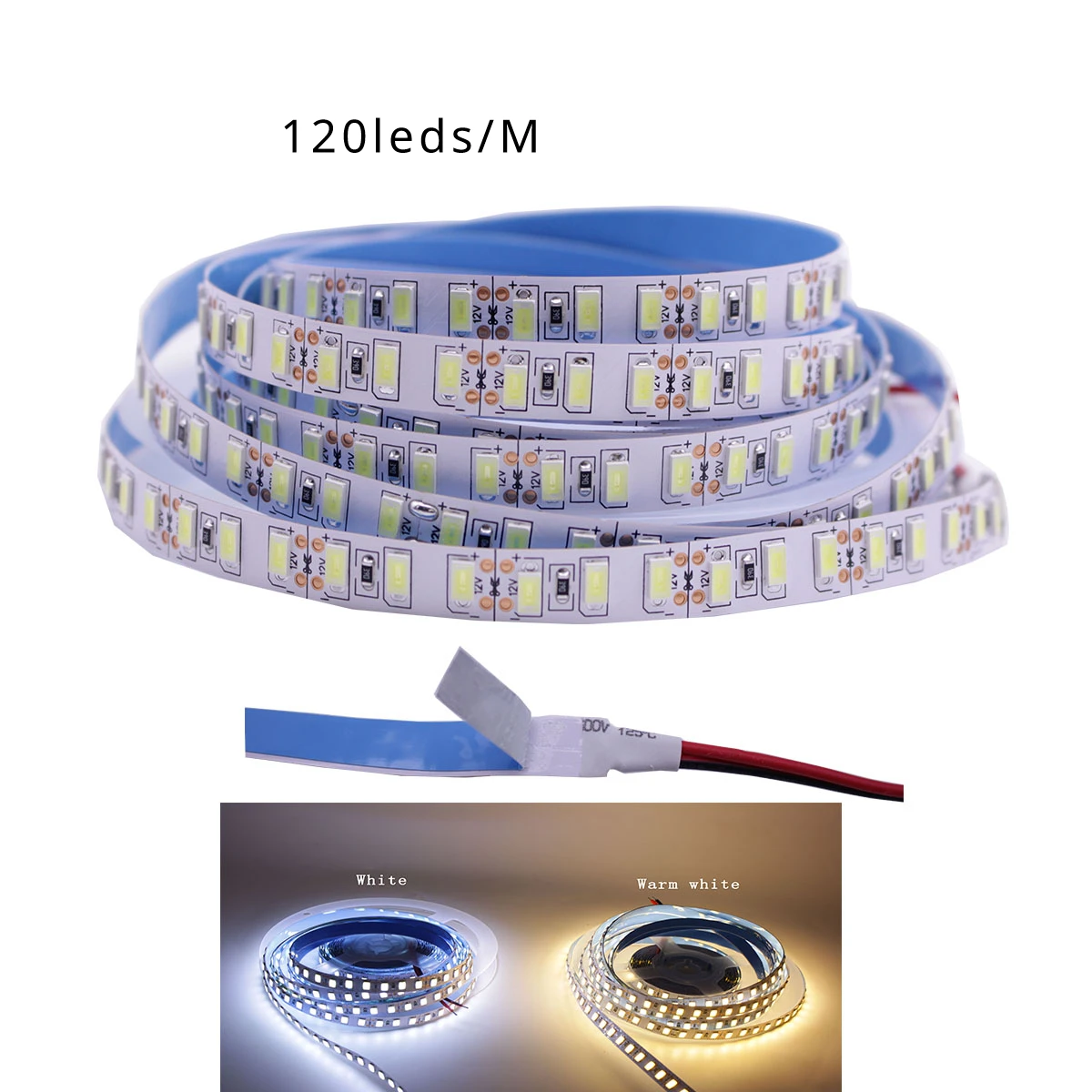 Standardowa wyższa jasność 5630 5730 5m taśma oświetleniowa LED 60leds/m 120 LED/m biała ciepła biała neutralny biały 4000K