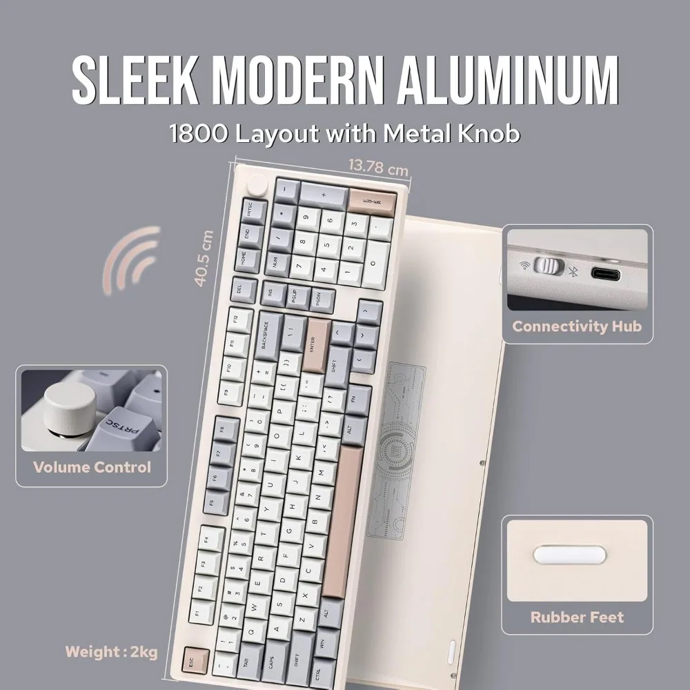 Galaxy100 QMK/VIA Wireless Gaming Keyboard, Aluminum Mechanical Keyboard with PP Plate, Hot Swappable Custom Keyboard