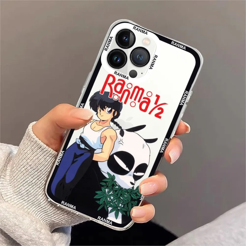 Cartoon Ranma 1 2 Phone Case For iPhone 11 12 Mini 13 14 15 Pro Max Transparent Shell