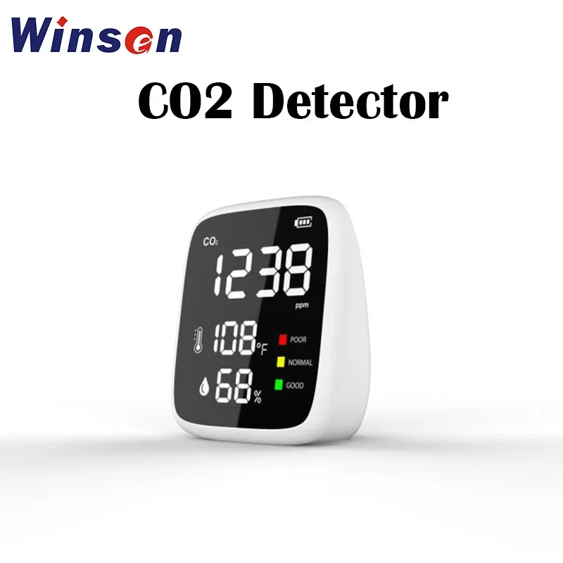 1pc Portable Air Quality Monitor Temperature Humidity Monitor Infrared NDIR CO2 Detector Indoor CO2 Detection