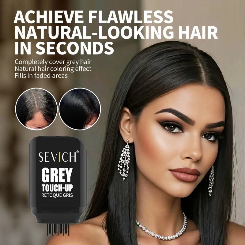 عصا صبغ الشعر 15 جرام مع مشط، قطعة أثرية لتغطية الشعر الرمادي، لا تساقط اللون، قلم لون الشعر المؤقت يدوم طويلاً #4