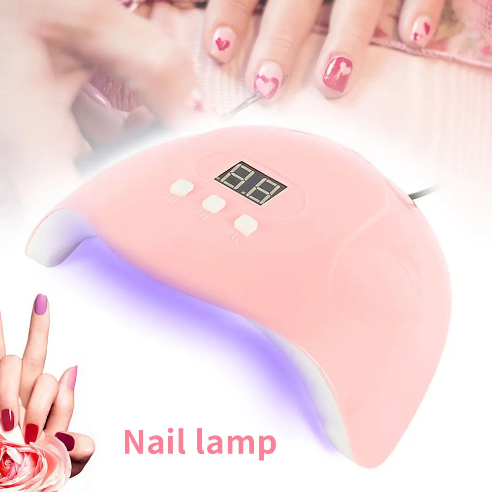 54W Professional Nail Dryer Lamp Gel Polish Light with 3 Timer Setting UV Nail Light Nail Polish Curing Gel LED Dryer for Home