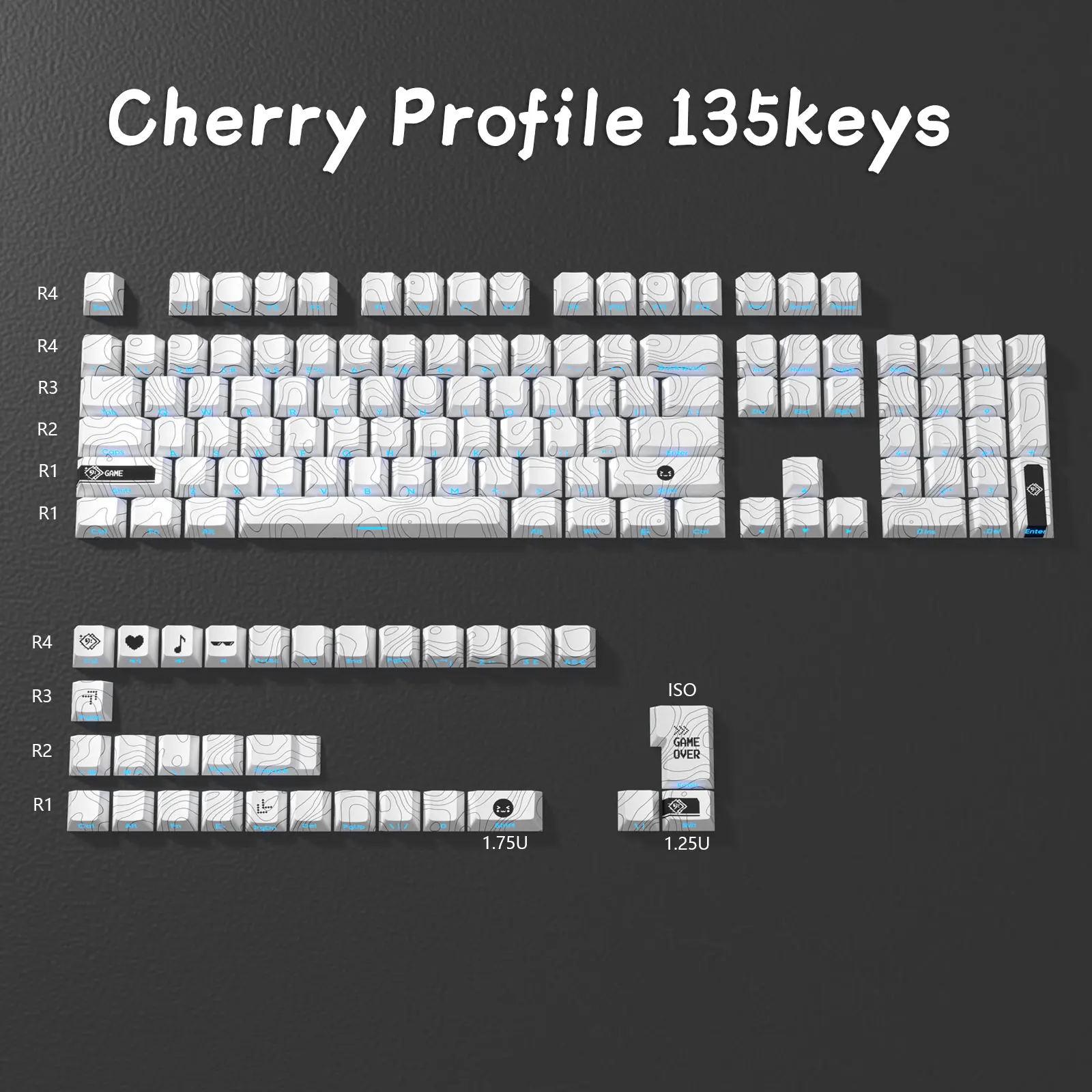 OEM Profile  Key Cap Resin Metal Stainless Steel Aluminum Game Doubleshot Custom Keycaps Mechanical Keyboard Keycap