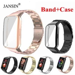 Watch Case+Correa For Huawei Band 6 Strap Band 6 Pro Stainless Steel Bracelet For Honor Band 6 Straps Smartband With Screen Case