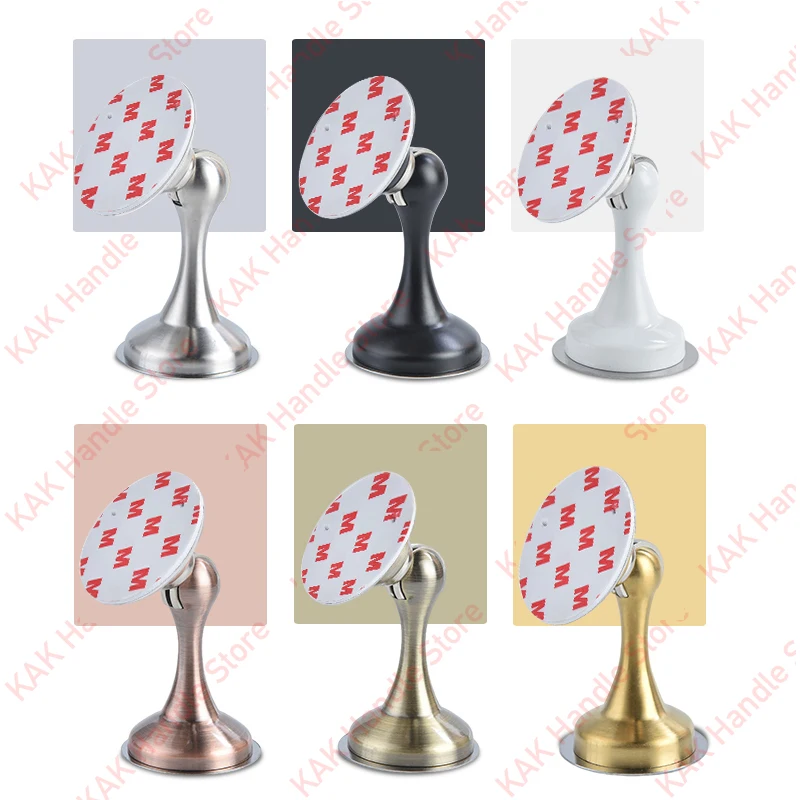 KAK Stainless Steel Magnetic Door Stopper Non-Punch Wall-Mounted Door Stop Floor Mounted Door Holder Wind-proof Door Hardware