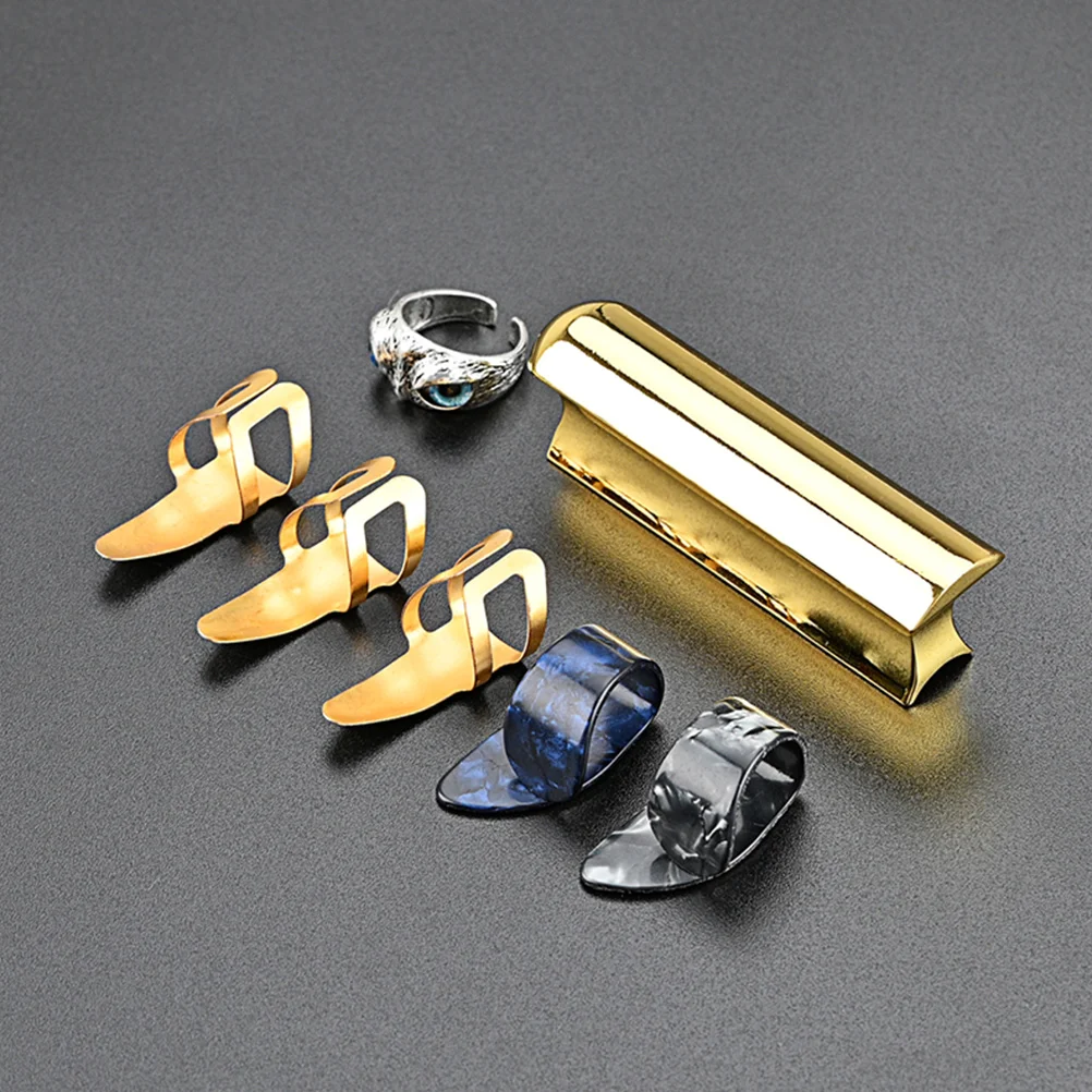 

Thumb Shrapnel Ring Metal Pick Guitar Slide Bar Practical Accessory Durable Musical Instrument Part Easy Storage Lightweight Use