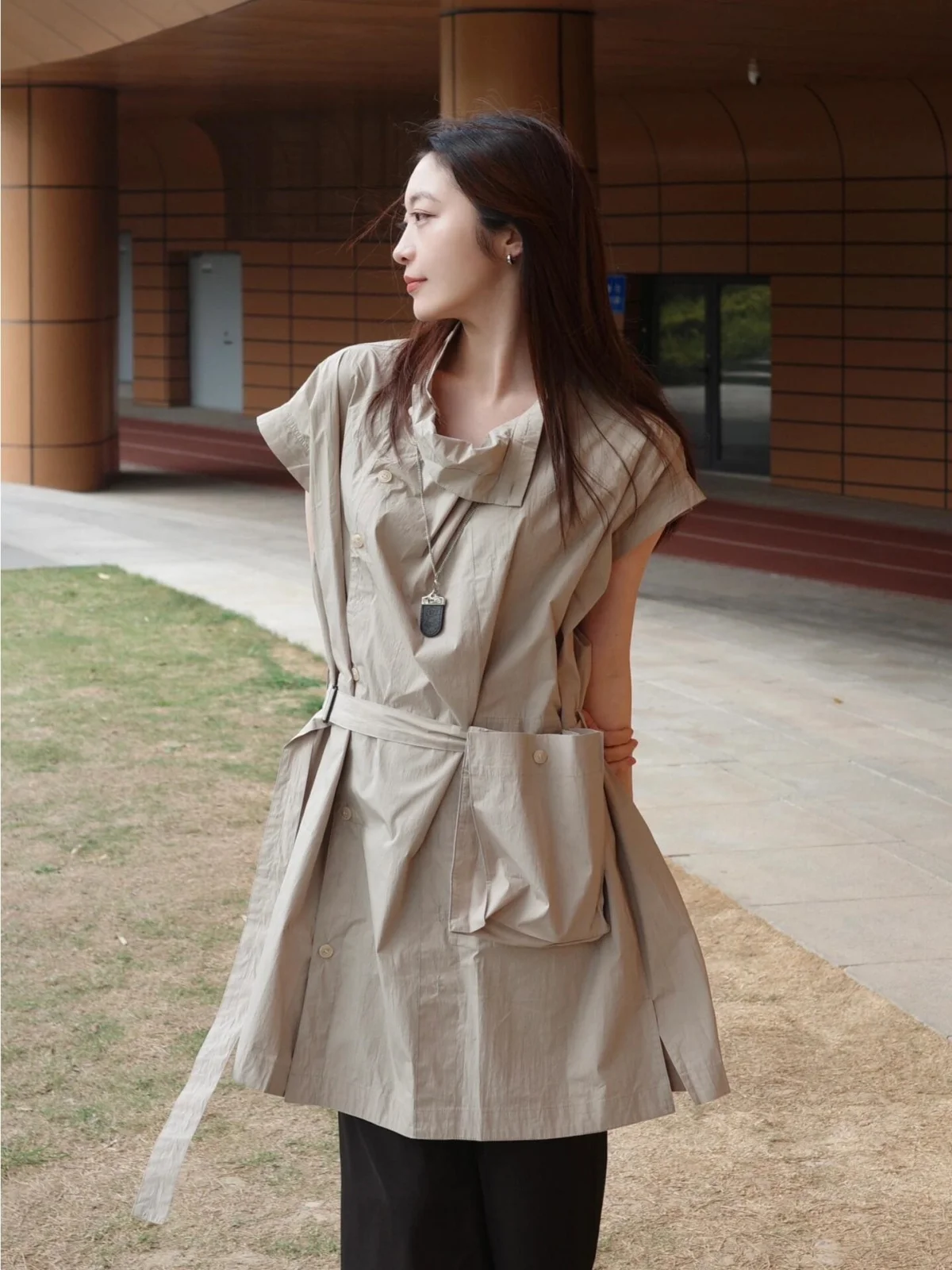 

Outdoor Functional Khaki ort Sve Turn-down Collar Workwear Dr Design Sensation Ladies' Dr Comfortable Soft