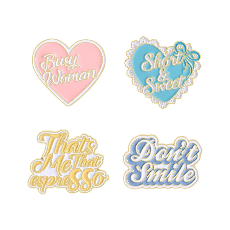 Amor macaron broche ins estilo inglês carta broche pequeno fresco novo estilo versátil colar pino crachá acessórios presente