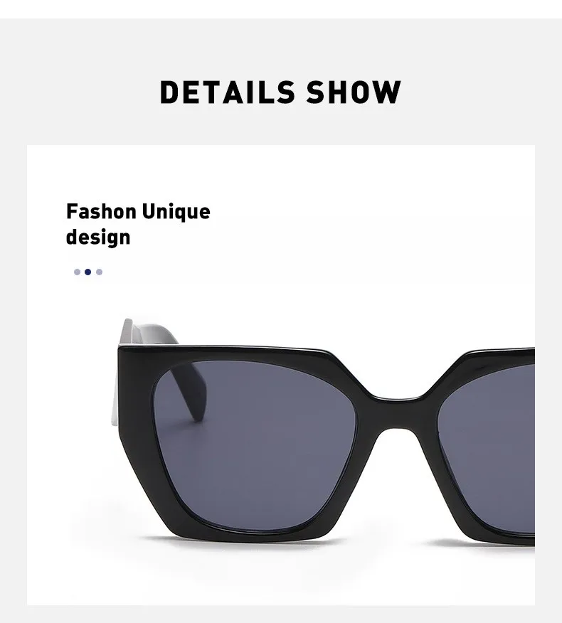 Mode Cat Eye Sonnenbrille Frauen 2025, Luxus Marke Design Vintage Quadrat Punk Sonnenbrille Für Damen Shades Retro Brillen UV400 – Detail 11