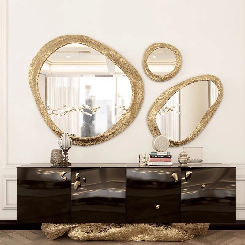 Dongguan High-quality Furniture Custom Factory OEM/ODM Luxury Creative Irregular Decorative Mirror for Villa Living Room