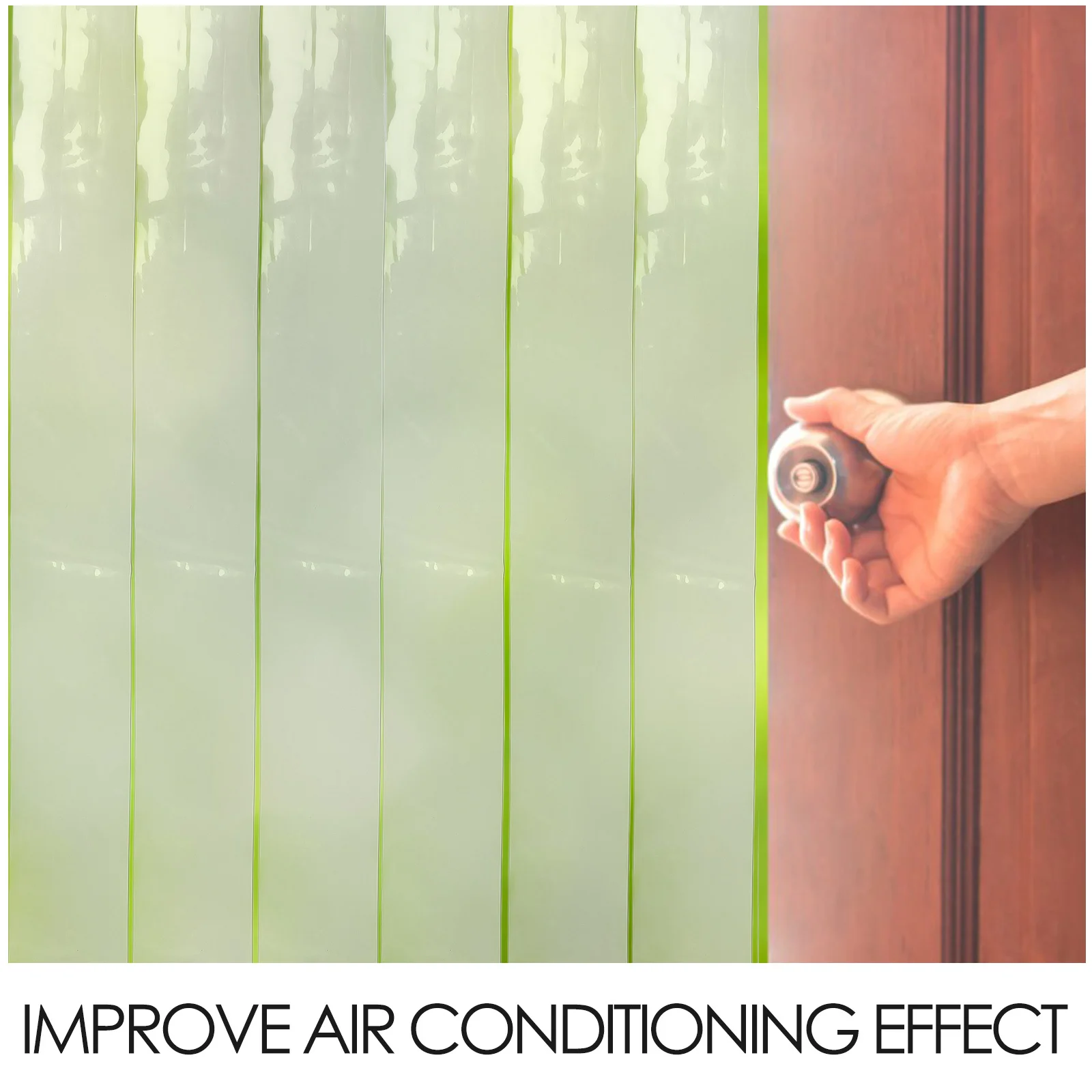 Clear Door Strip Curtain Insulated Windproof Thermal Protection Adhesive No Drill Installation For Home Doorway Screen