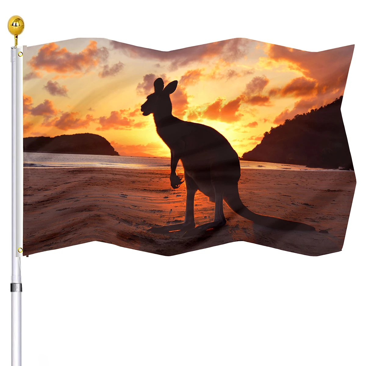 Australian Kangaroo Silhouette Flags House Indoor Party Outdoor Living Room Decorations Sunset Garden Flag for Women Kids Gifts