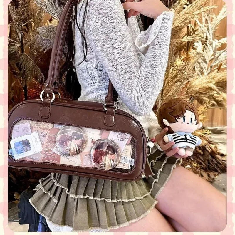 Cute Love Embroidered Itabag Women Sweet Cool Spice Girl Shoulder Bag Japanese Two-dimensional Versatile Commuter Cross Body Bag