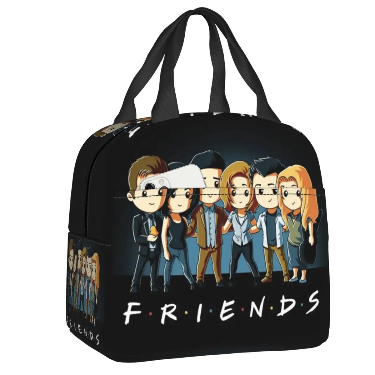 

Изолированная сумка для обеда с героями мультфильмов Aime Friends для женщин, термохолодильник для ТВ-шоу, сумка для обеда, офиса, пикника, путешествий