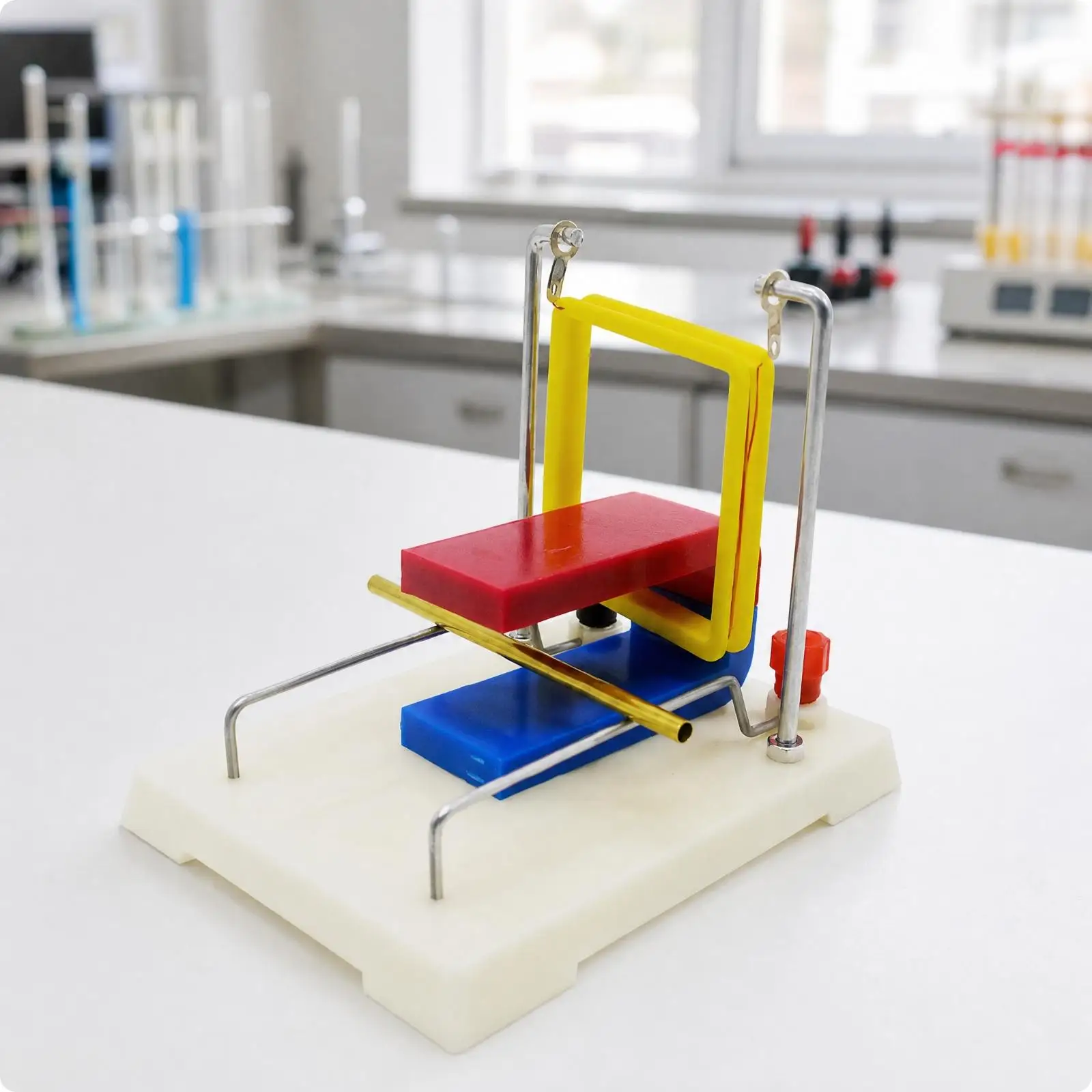 Current Force Demonstrator Ampere Force Experiment Kit Compact Tabletop Design with Red Blue Block and Copper Components for