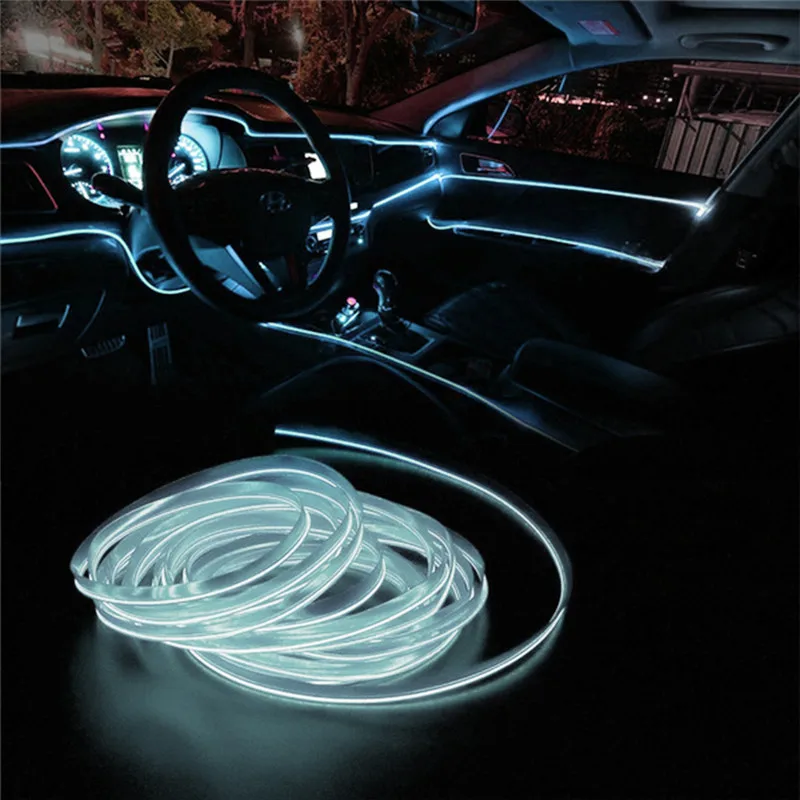 

Car Interior LED EL Wire Rope Tube Line Strip For BMW E46 E39 Ford Focus 2 Toyota Passat B6 Peugeot 307 Chevrolet Cruze Skoda