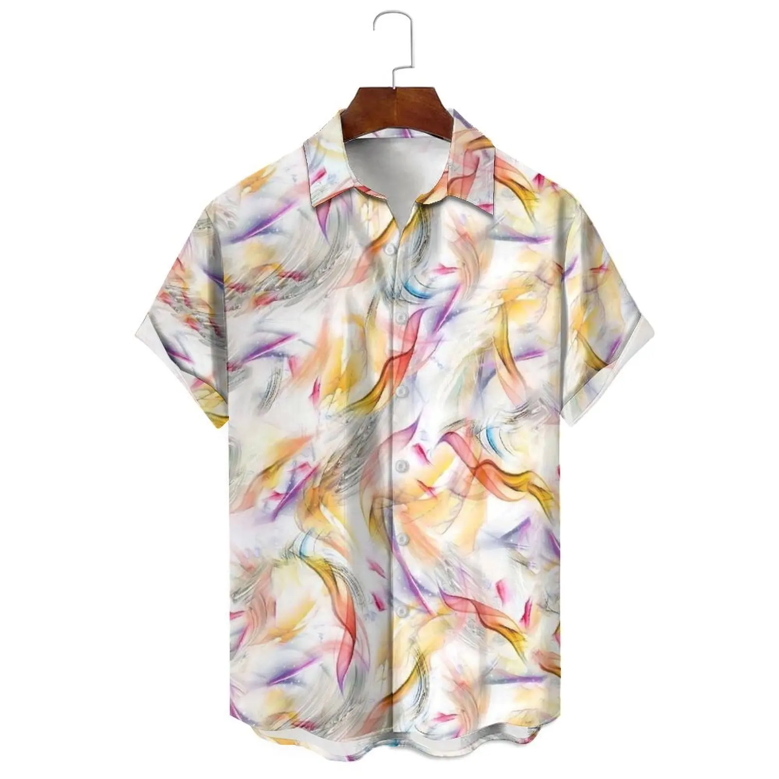 

Daily Wear Irregular Print Small Fresh Men's/Women's Fashion Summer Tie-Dye Loose Casual Breathable Short-Sleeved Shirt