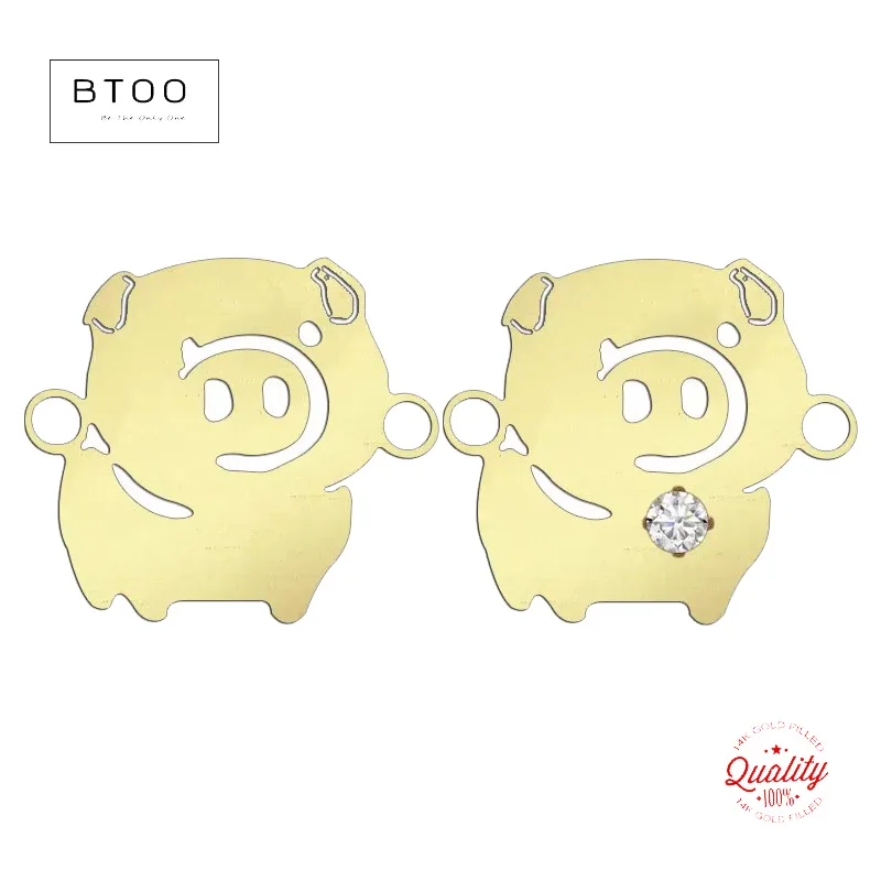 

Оптовые фурнитуры для украшений: подвески-животные (свиньи) из позолоченного золота 14K для самостоятельного изготовления