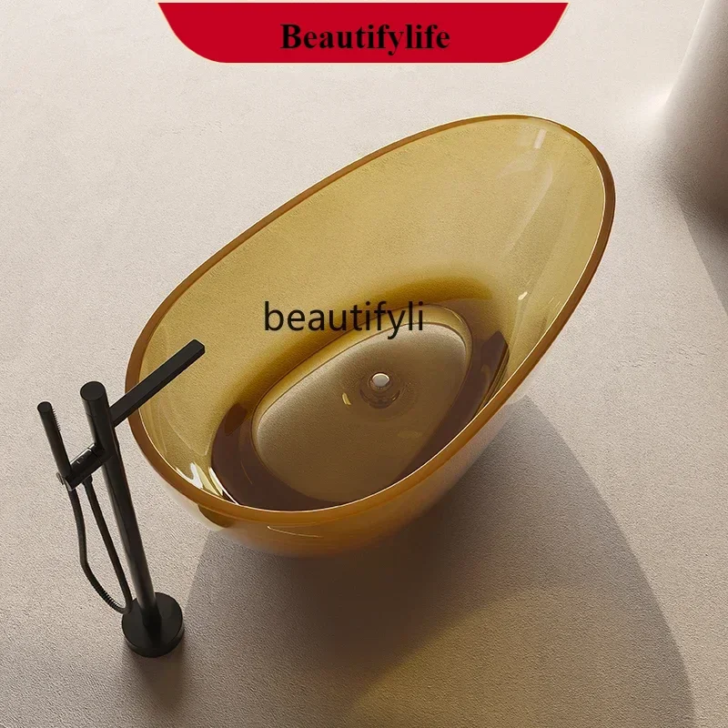 

F18 Transparent bathtub resin household independent integrated hotel B & B colored crystal artificial stone