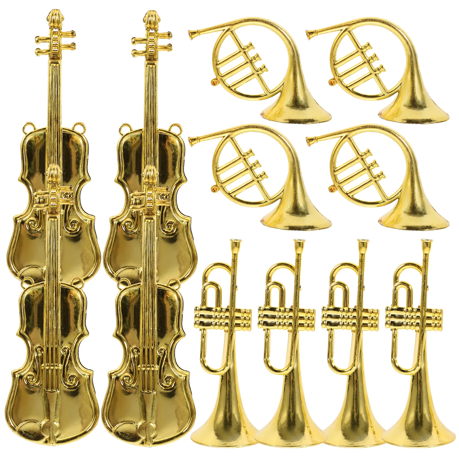 

12Pcs Mini Musical Instruments Xmas Ornaments Plastic Xmas Accessories Miniatures for Christmas Tree Decoration Gift