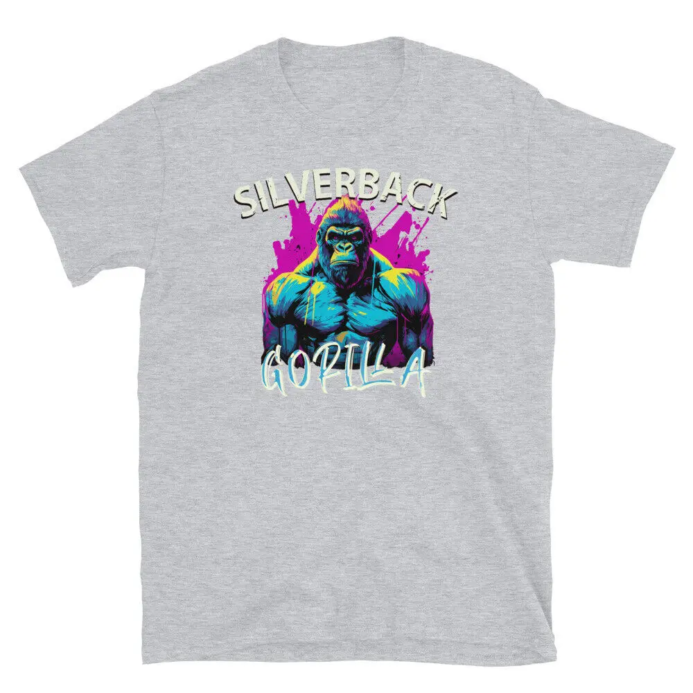 

Gorilla Silverback T-shirt Jungle King Graphic Tee Silver Back