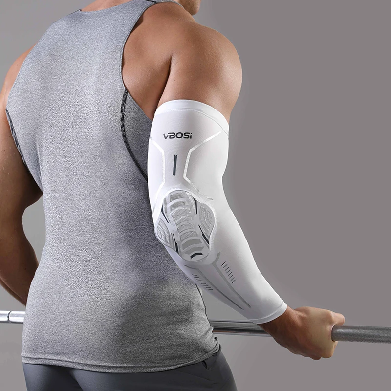 VBOSi 1-teilige Damen- und Herren-Waben-Sport-Ellbogenschützer, elastische Armmanschette, Unterstützung für Basketball, Volleyball, Fußball
