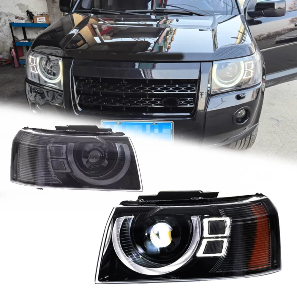 

Светодиодные фары для Land Rover Freelander 2 07-15 Defender Style DRL, автомобильные фары в сборе, аксессуары для сигнала, модифицированная лампа