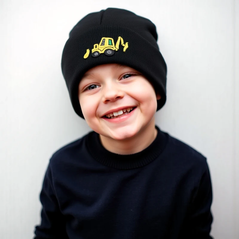 

Детская зимняя шапка, модные однотонные мягкие вязаные теплые шапочки, детская шапка-бини, экскаватор, детские уличные детские шапки, спортивные теплые шапки