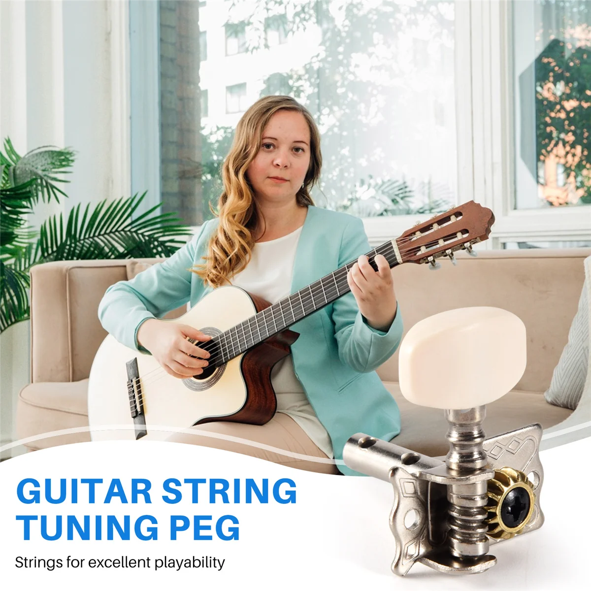 6 ชิ้นกีตาร์อะคูสติก String Tuning Peg จูนเนอร์หัวเครื่อง