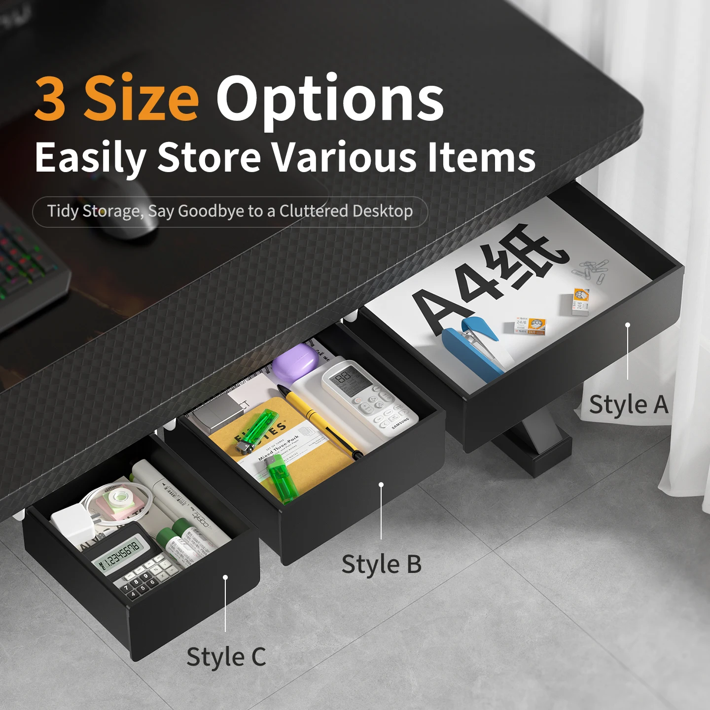 درج تحت المكتب شفاف أسود متعدد - مراجعة Tech Accessories Storage وسعره