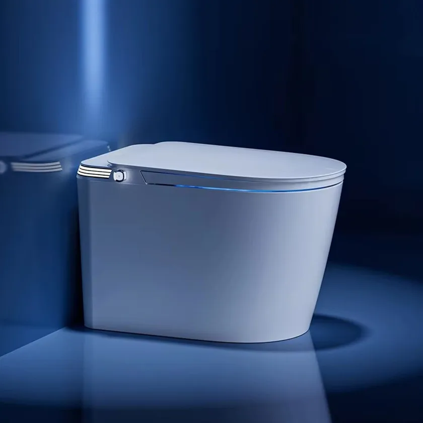 تصميم جديد للأدوات الصحية للفندق P Trap Smart Wc المرحاض السلطانية السيراميك التلقائي قطعة واحدة المرحاض الذكي الذكي #1