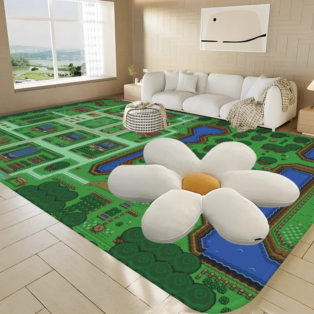 Alfombra de suelo con mapa de Zelda, alfombra de baño para habitación de niños, decoración de dormitorio, felpudo antideslizante para balcón, alfombra de bienvenida para sala de estar