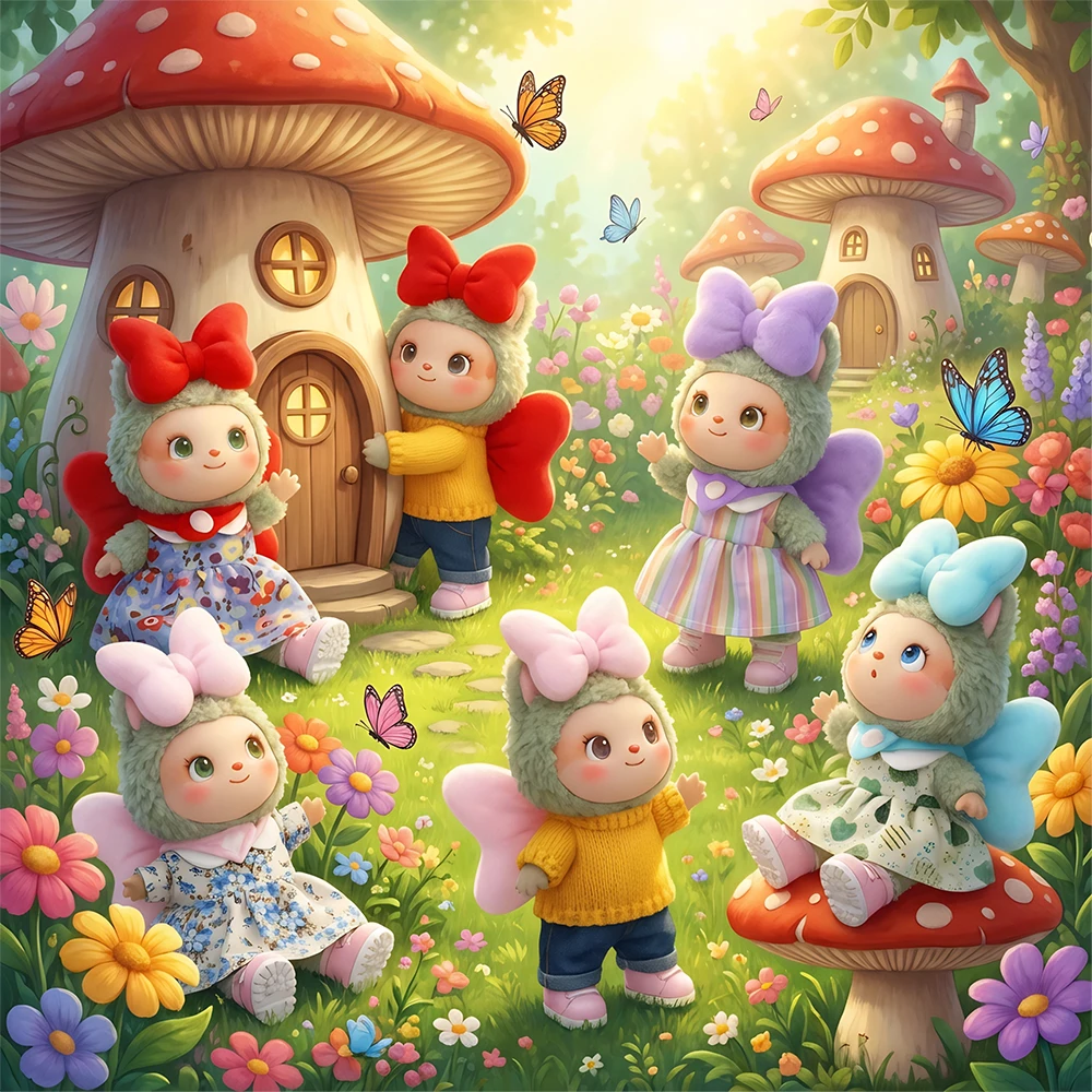 نمط جديد مناسب لملابس دمى 17 سنتيمتر ، تنورة الأزهار ، زخرفة القوس الفراشة الخلفي ، أجنحة ، زينة عصابة رأس القوس الفراشة #1