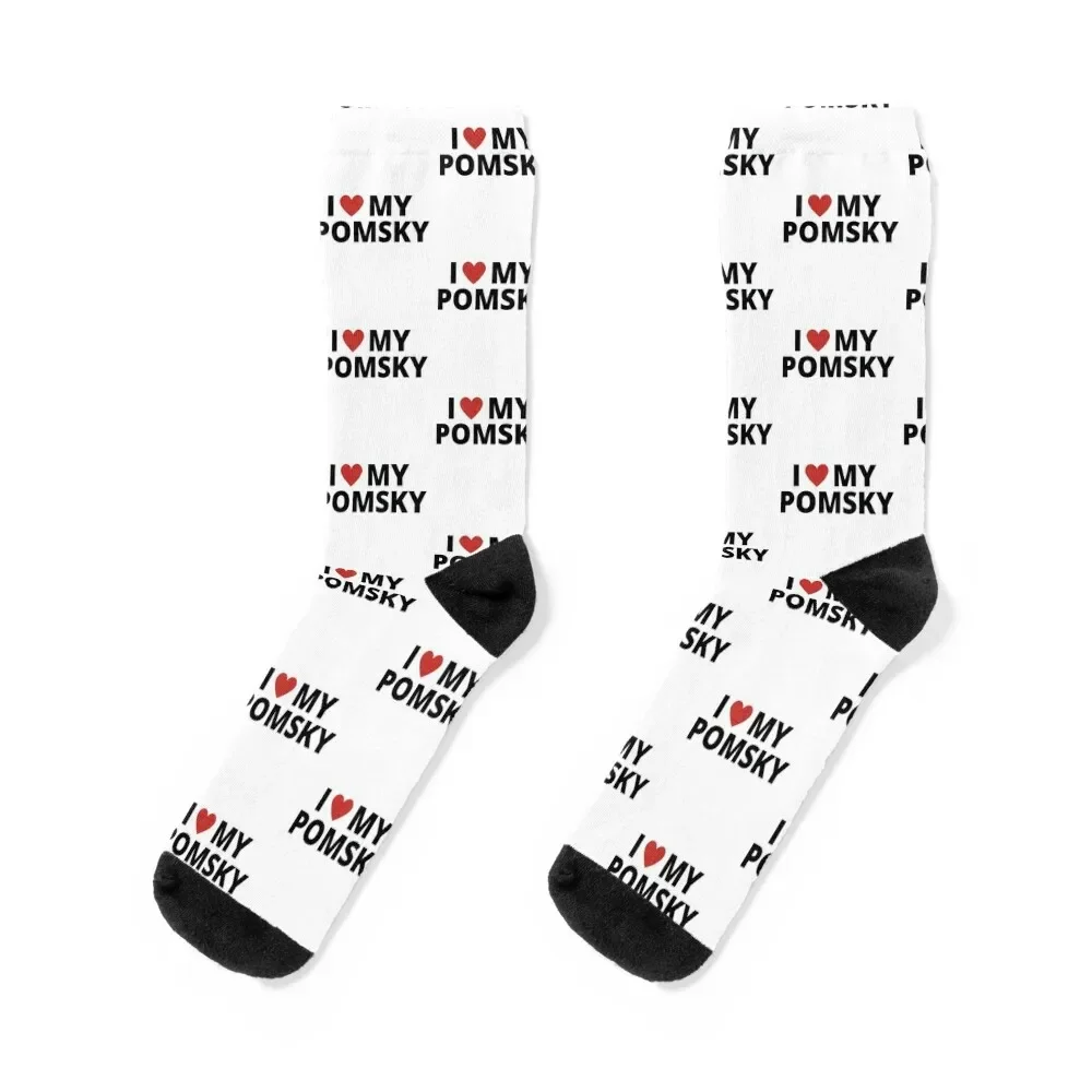 I Love Pomsky Socks Novelties winter Luxury Woman Socks Men's