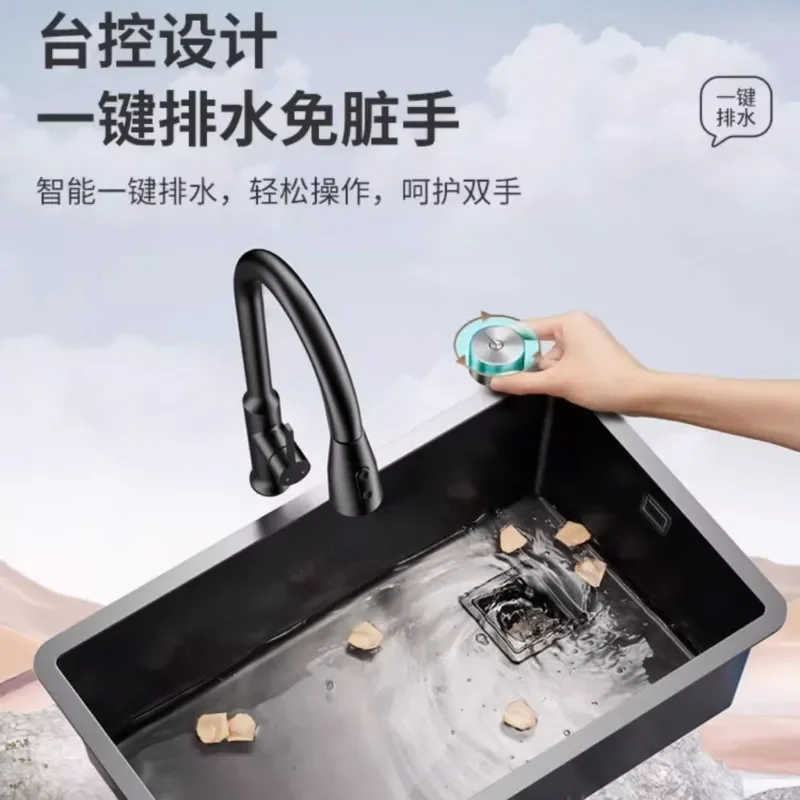 for 304 Stainless Steel Nano Sink Handmade Large Single Bowl Kitchen Washing Basin Undermount Sink