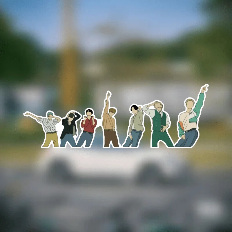 

Матовая виниловая наклейка для автомобильных бамперов, наклейка с танцевальным силуэтом музыкальной группы - нестандартной формы, одноразовая, самоклеящаяся наклейка