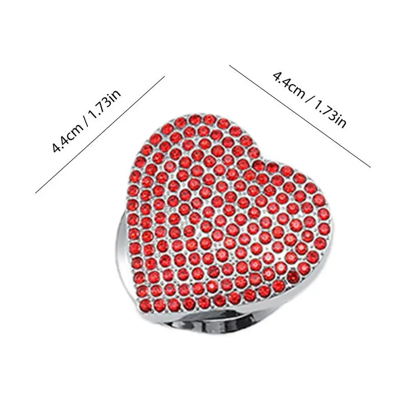 Engine Start Stop Button Decal Heart Shape One button start decorative sticker Rhinestone Glitter Push Start Button protective