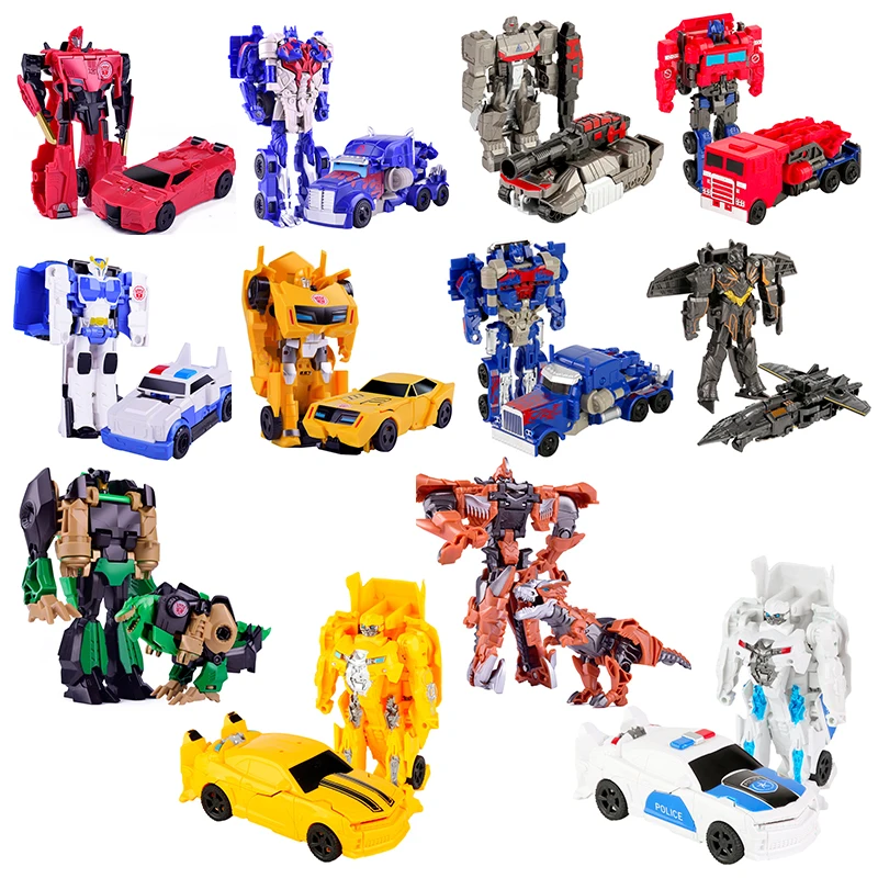 12CM Transformation Robot Car Action Figures Transforming Toys One-Step Deformed Car Dinosaur Model Toy For Boys Birthday Gifts