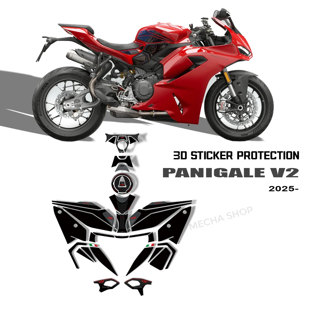 

Для Panigale V2 2025 аксессуары для мотоциклов 3D наклейка из эпоксидной смолы защита почтового ящика 3D комплект наклеек