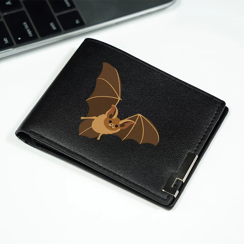 محفظة من جلد البولي يوريثان بتصميم الخفافيش، محفظة رجالية مدمجة خفيفة الوزن ومتينة للاستخدام اليومي #5