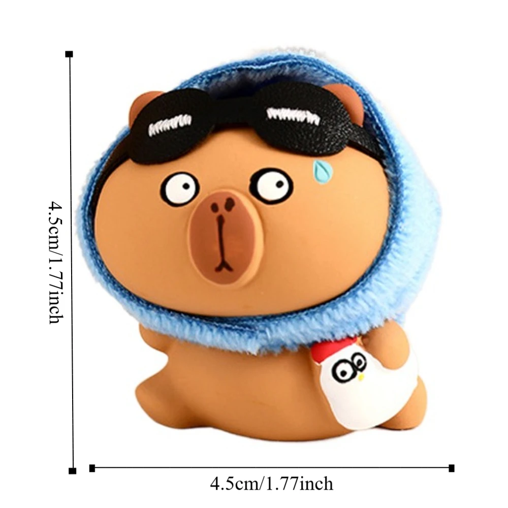 كابيبارا الراتنج الحلي الدجاج كابيبارا مكتب زخرفة الكلب مضحك دمية على شكل حيوان لعبة الشكل لطيف الحيوانات الصغيرة الحلي الاطفال