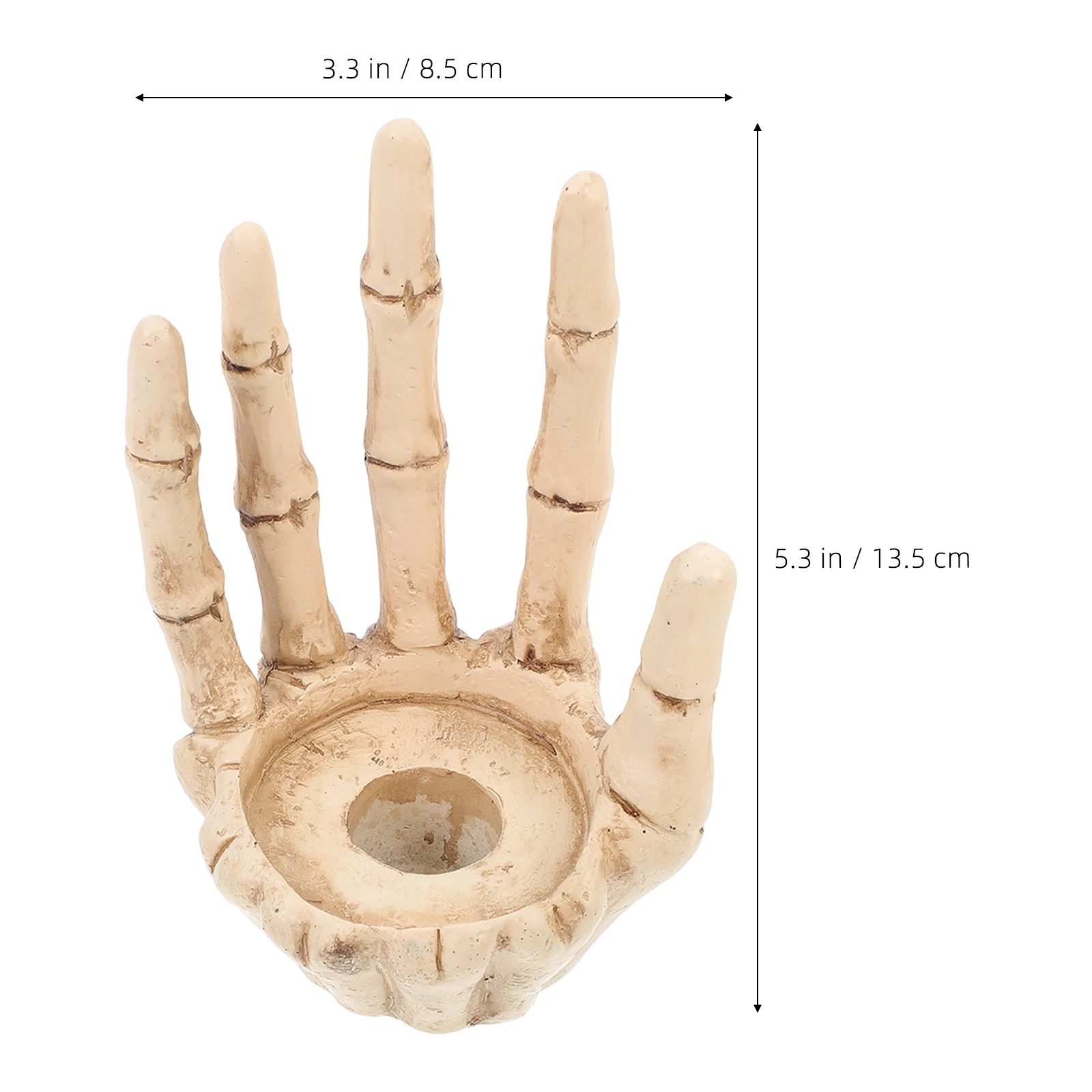 

1pcs Hand Resin Holder Skull Tealight Holder Halloween Decoration Spooky Candlestick Home Party Decor