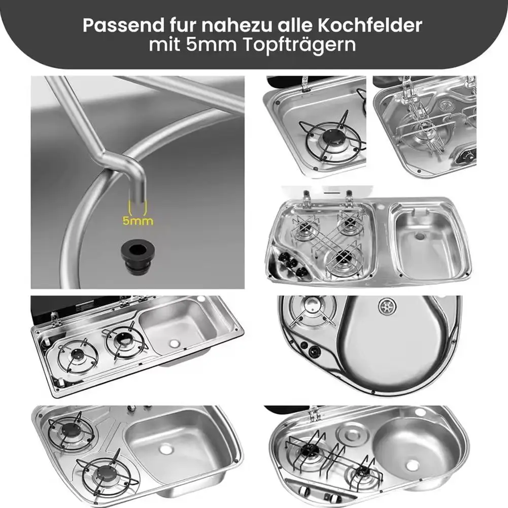 Bouchon en caoutchouc pour poêles, 16 pièces, manchon à œillets, plaque de cuisson pour camping-car, caravane, camping-car, Van, remorque, accessoires, outil de voiture